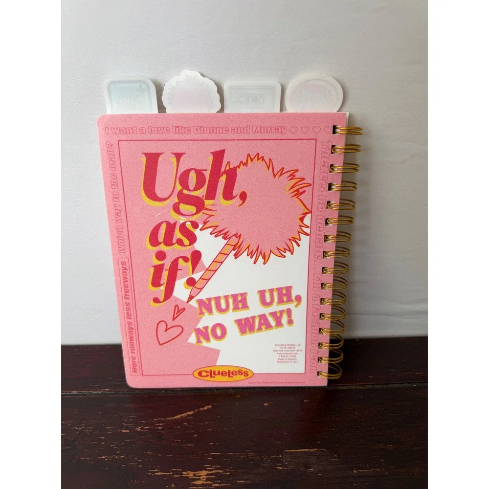 Y2K Clueless Notebook Spiral Journal 90s Graphic Pink One Size